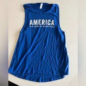Blue tank One Nation under God